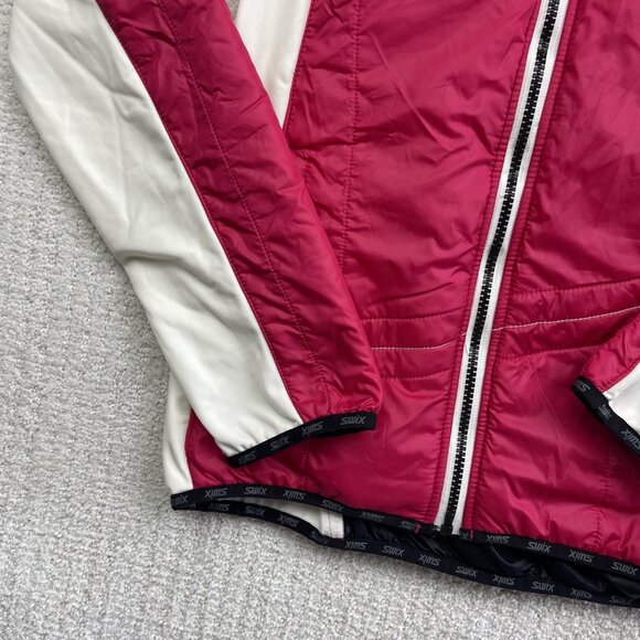 SWIX Quilted Jacket Wom M Pink Full Zip Insulated Lightweight Cross-country Ski - Picture 6 of 16